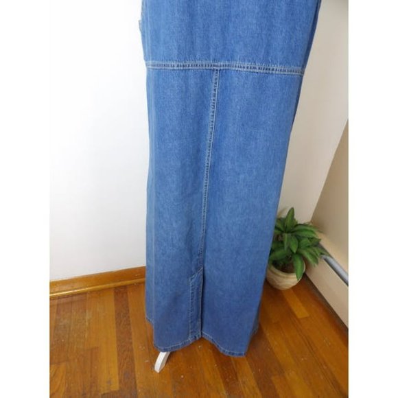 90s Vintage Blue Jean Denim Maxi Jumper / Size 8-10 - Picture 5 of 7
